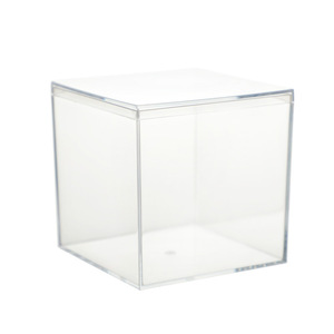 Square Acrylic Storage Cube Wedding Small Candy Favor Clear Acrylic Box with Lid
