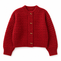 Nouveau style automne décontracté, pull tricoté à manches longues avec motif à boutons, cardigan ample en maille standard pour femme