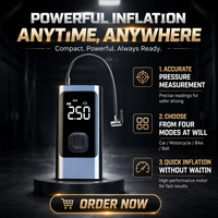 Car Portable Wireless Electric Air Pump High-pressure ABS Material 12V Fast Charging Tire Inflator