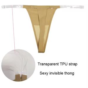 Nouvelle conception de culotte sexy pour femmes, couleur unie, dos en <span class=keywords><strong>T</strong></span>, transparente, TPU invisible, string, taille basse, avec technique de teinture unie - Product Image 5