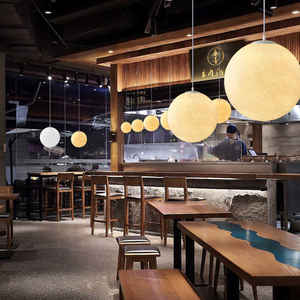 مادة راتنج كروية إبداعية قابلة للتعديل بارتفاع ، إضاءة ليد متوسطة الحجم لغرفة المعيشة بتصميم شمالي مصباح دلاية على شكل قمر - Product Image 6