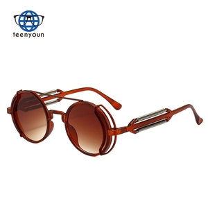 Gafas <span class=keywords><strong>de</strong></span> Sol Steampunk Teenyoun, Gafas Redondas Retro para Hombre, Estilo Punk Gótico, Nuevos Productos <span class=keywords><strong>2022</strong></span>, Protección UV400 para Mujer - Product Image 4