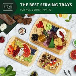 Mini lớn khắc nhà bếp số lượng lớn tre bambu thớt đặt gỗ thớt khối 3 trong 1 với nước trái cây rãnh - Product Image 6