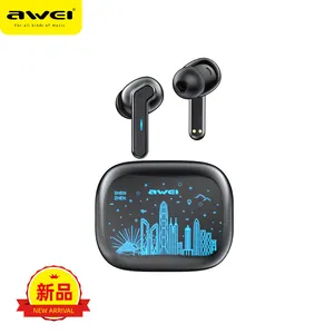 AWEI esporte fones de ouvido T53 ENC gaming earphones com 300mah poder banco carregador verdadeiro estéreo sem fio TWS earbuds para airpods