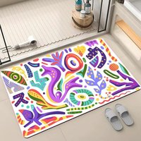 Tapis de salle de bain antidérapant, fabriqué à la machine, écologique, avec support en PVC rembourré, épaisseur 3,5 mm, pour entrée et toilettes, séchage rapide