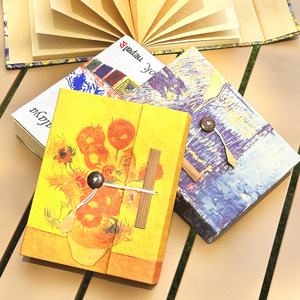 Carnet en papier Lokta du Népal fait main, journal artistique <span class=keywords><strong>Van</strong></span> <span class=keywords><strong>Gogh</strong></span> Nuit étoilée, journal ethnique vintage écologique, cadeau pour artiste - Product Image 4