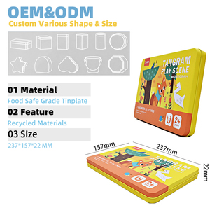 Tangram Magnético al por Mayor en Caja Metálica, Juguete Educativo Portátil para Niños, Ideal para Viajes en Auto y Avión, Estuche para Tarjetas <span class=keywords><strong>de</strong></span> Actividades - Product Image 2