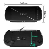Monitor de Espejo Retrovisor para Automóvil GreenYi de 7 Pulgadas AHD 170 °   Cámara de Visión Trasera 1080P de Alta Definición con Pantalla IPS para Vehículos, 12V-30V