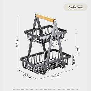 Ba Lớp Có Thể Tháo Rời Sắt Trái Cây & Snack Lưu Trữ Giá Lắp Ráp Nhà Bếp Tay Giỏ Cross-Biên Giới Hộ Gia Đình Kim Loại Giỏ - Product Image 5