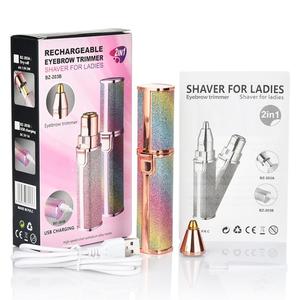 0728 Épilateur 2-en-1 sans douleur pour sourcils et poils du visage pour femmes, usage domestique corps et lèvres - Product Image 3