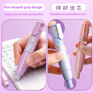 Gommes à effacer rétractables en gros, best-sellers pour les élèves du primaire et les enfants de maternelle, gommes à effacer mignonnes en forme de dessin animé, type poussoir - Product Image 4