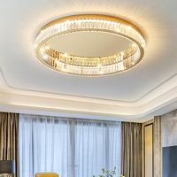 Lâmpada de teto moderna k9, quarto, led, de aço inoxidável, decorativa, para sala de estar