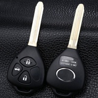 Coque de clé télécommande à 2 boutons avec lame de clé non taillée, coque de clé vide de remplacement pour Toyota Corolla