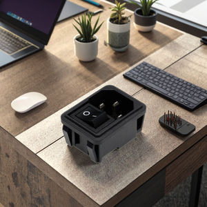 Deux-en-un 10A 250V C14 Module d'entrée prise 3 broches interrupteur à bascule DPST Module d'entrée d'alimentation électrique prises ue prises - Product Image 1