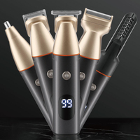 Kit de toilettage multifonctionnel 5 en 1 professionnel, étanche, rechargeable par USB, avec écran LED, rasoir corporel, rasoir à barbe, tondeuse à cheveux