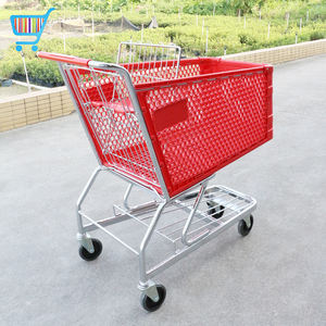 Chariot de supermarché en plastique de style moyen-oriental de 180 L avec 4 roues pivotantes, chariot de courses en plastique de supermarché de 180 L - Product Image 4