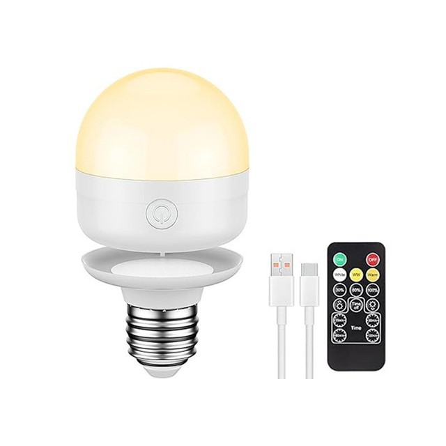 Customizable Rechargeable LED Bulb With Remote Timer 3 CCT RGB Dimmable Magnetic Fixture Night Light E27 E26 LED Bulbs for Home