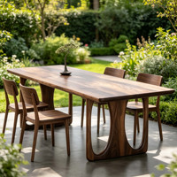 Ensemble table et chaises de salle à manger en bois de haute qualité, table basse moderne de luxe, bureau en bois massif, fabricant de meubles en bois sur mesure