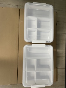 2 <b>PACK</b> <b>Large</b> Capacity Double-Layer Transparent Toy Organizer Building Blocks Storage <b>Box</b> Kids' Stackable PP Plastic Base - Product Image 4