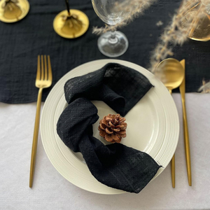 Luxueux Vintage brodé 100% lin fait à la main classique réutilisable luxe serviette fête mariage maison jetable - Product Image 2