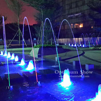 Fuente de agua de esquina con chorro laminar saltarín de acero inoxidable colorido, modelo OS-45 Optimum Show, suministro directo de fábrica