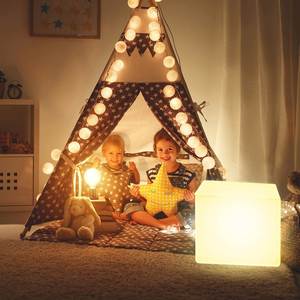 Large Solar Powered IP65 Rated Illuminated Outdoor Garden <b>LED</b> Flower Pot 40x40x40 Warm White <b>Light</b> <b>Sensor</b> Dimmable Home Decor - Product Image 2