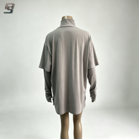 Haut de sport modeste personnalisé pour femme musulmane, à manches longues, col montant, coupe oversize, pour l'entraînement, vente en gros OEM