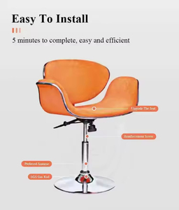 <span class=keywords><strong>Tabouret</strong></span> de <span class=keywords><strong>bar</strong></span> pivotant réglable en cuir PU orange, style ferme moderne, avec levage hydraulique, idéal pour la maison – Meilleure vente - Product Image 2