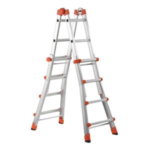 Scala Telescopica Peppina 4+4 Gradini in Alluminio con Piedini Antiscivolo Altezza Massima 4,70 Metri - Product Image 1