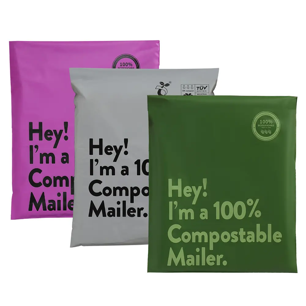 Sac d'expédition compostable biodégradable personnalisé Enveloppe compostable biodégradable Emballage express en plastique Express