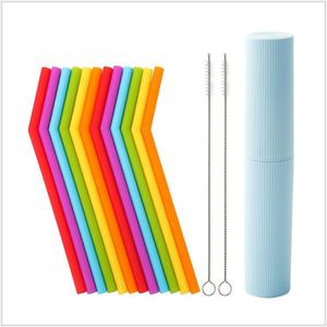 Pailles à café en Silicone réutilisables, 3 pièces, jeu de pailles écologiques pour Smoothie, bulle thé, vente en gros - Product Image 5
