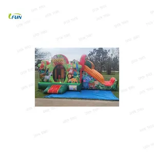 Nhiều rừng thời gian Inflatable khóa học trở ngại vui thể thao trò chơi bouncy lâu đài Inflatable trong nhà công viên chủ đề