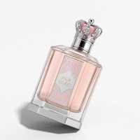 Flacon de parfum vide de haute qualité, transparent et brillant, 30 ml, 50 ml, 100 ml, avec bouchon élégant en forme de couronne personnalisé et coffret cadeau.