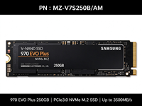 SSD Internal Solid State Drive 970 EVO Plus 250GB M.2 NVMe MZ-V7S250B/AM PCIe 3.0 X4 M-Key 2280
