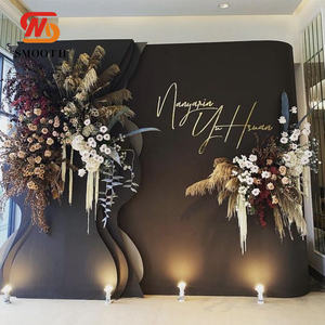Suave negro Pvc escenario decoraciones 3D telón de fondo acrílico boda escenario decoración evento Fondo soporte - Product Image 3