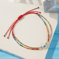 Set Gelang Manik-manik Berlapis-lapis Go2boho, Manik-manik Warna-warni, Lapisan Emas, Dapat Disesuaikan, Gelang Persahabatan untuk Wanita