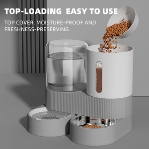 Distributeur de nourriture lent <span class=keywords><strong>pour</strong></span> chiens et chats, grande capacité, réglable, durable, en PP de qualité alimentaire, facile à nettoyer, portable, 2-en-1, auto-rechargeable - Product Image 2