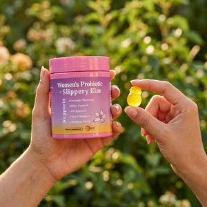Gomitas Probióticas de Olmo Resbaladizo para Mujeres |   Apoya el equilibrio hidrico interno del cuerpo, el equilibrio del pH y el equilibrio de las levaduras (60 pastillas) - Product Image 6
