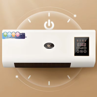 Radiateur Électrique Mural Double Fonction, Protection Surchauffe, Construction Plastique, Souffleur d'Air Chaud/Froid pour Salle de Bain