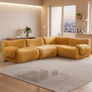 Sofá Perezoso Comprimido, Sofá de Ocio de Tela Suave para Escenas de Entretenimiento Diario en Interiores - Product Image 3