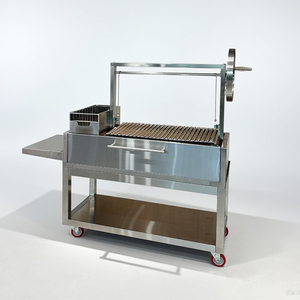 Parrilla argentina de Santa María, ruedas de elevación, parrilla de barbacoa de carbón portátil para el hogar y acampar - Product Image 1