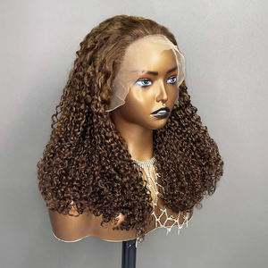 SDD vente en gros 13x4 perruques dentelle avant Pixie bouclés 300% densité perruques frontales de cheveux humains - Product Image 5