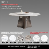 Importierte White Ice Jade Luxus Natur marmor High-End Home Ultra-Kristall Stein Edelstahl Runde 4-Sitzer Esstisch