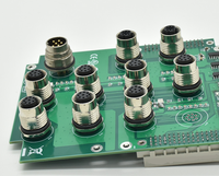 Connecteur circulaire M12 à corps long, à montage sur circuit imprimé, à angle droit, étanche, pour panneau, 4, 5, 8 ou 12 broches