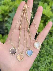 Collar y Pulsera con Dijes de Hamburguesa/<span class=keywords><strong>Bicicleta</strong></span>/Mariposa/Corazón, Mini Colgante de Zirconia Microincrustada y Esmaltada, Joyería de Cobre Bañado en Oro - Product Image 6