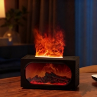 Nouveau modèle de diffuseur d'arômes à flamme 3D pour cheminée, humidificateur d'air 140 ml, 7 couleurs LED, diffuseur ultrasonique à brume froide pour maison et voiture