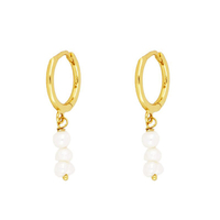 Vente en gros de boucles d'oreilles pendantes en perles françaises plaquées or 18 carats ROXI CANNER pour femmes