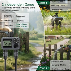 Plastic Digital Irrigation <b>Timer</b> Small Volume Version Dual Outlet Water Valve Outdoor Use Smart Automatic Watering Controller - Product Image 4