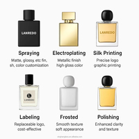 En stock, flacon de parfum en verre transparent à sertir, vide, 30 ml, 50 ml, 100 ml, flacon de parfum rond avec bouchon de luxe