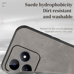 Funda de cuero de piel de oveja para Realme C53 TPU Soft TPU Border Leather Back Mobile Cover - Product Image 3